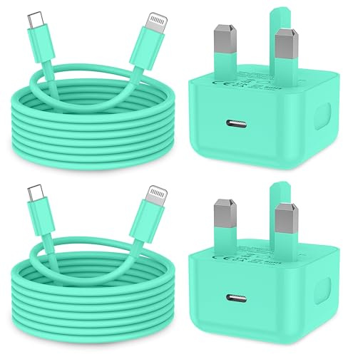 iPhone Charger Fast Charge 2pack 20W Fast Apple Charger with USB C To Lightning Cable 2M for iPhone 14 13 12 11 Pro Max XS XR X 8 7 6 Plus 5, iPad and iPod-Green