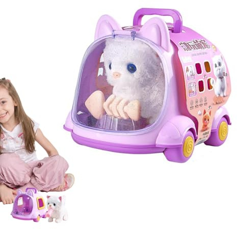 Ensemble de jouets interactifs pour animaux de compagnie – Chiot électronique en peluche qui aboie, valise de transport pour clinique vétérinaire, accessoires d'alimentation de toilettage | Faire semb