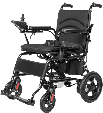Sedia a rotelle elettrica, leggera, pieghevole, per anziani e adulti, 250 W x2, 20 km, max. 100 kg, sedia a rotelle motorizzata portatile