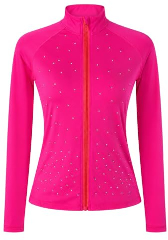 Kmarouse Chaqueta Patinaje Artístico Mujer Cremallera Strass Pista