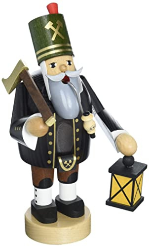 KWO Miner Smoking Men Incense Holder, Axe and Latern, 20 cm, Wood, Multicolour, One Size