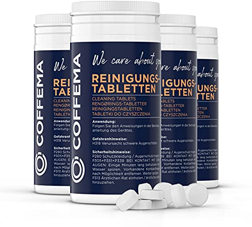 Coffema Reinigungstabletten (1 g) - 4 x 100 Tabs - für die professionelle Reinigung von Kaffeemaschinen und Kaffeevollautomaten - entfettet und reinigt