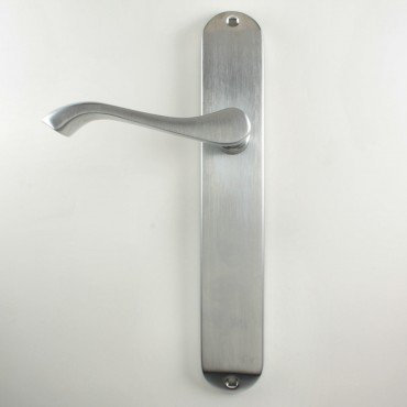 Andros Suite - Long Plate Door Handles - Euro Profile Set - Satin Chrome