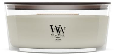 WoodWick Fireside Holiday Candle Gifts for Women and Men, 16 oz Ellipse Candle with Crackling Wick