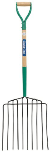 Draper 22027 Fourche à fumier à 10 Dents avec Manche en Bois et poignée en D