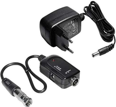 MaxTrack FZDVBPL DVB-T Antennen Power Set für Receiver ohne 5V Einspeisung/Netzteil/DC-Einspeiseweiche/IEC-Anschlußkabel/IEC/F-Adapter