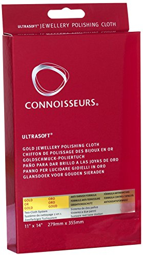 Connoisseurs Panno Pulizia Gioielli - Panno Ultra Soffice Lucidante per Pulire e Ridare Lucentezza - 100% Fibra di Cotone - 28 x 35cm