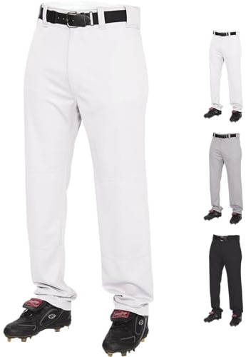 Rawlings Semi-Relaxed Full Length Baseball Pant | Solid & Piped Options | Youth Sizes | Multiple Colors