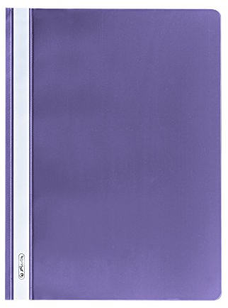 Herlitz Schnellhefter A4, transparenter Vorderdeckel, lila, 10 Stück