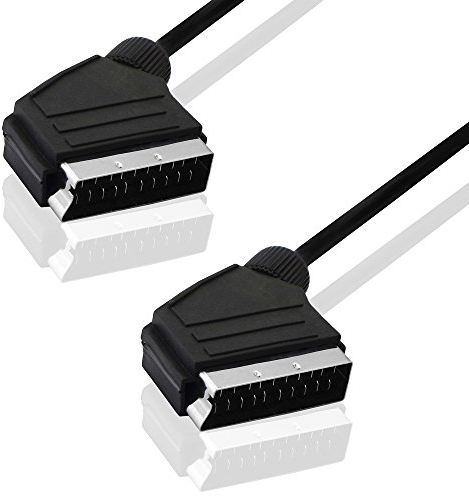 BestPlug 10 Meter Audio Video Kabel, Scart Stecker auf Scart Stecker, voll belegt, Schwarz