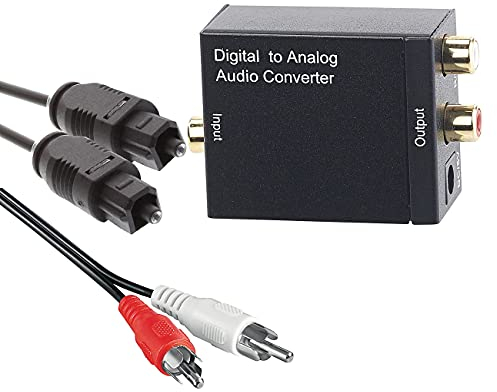auvisio Digital Analog Wandler: Audio-Konverter Digital (Toslink/Koaxial) zu Analog (Cinch) mit Kabel (optisches Kabel auf Cinch, Audio Converter, optischer Audioausgang auf Klinke)