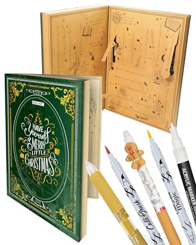 ONLINE Magic Adventskalender 2025 I Kreativ Kalender Teenager Mädchen, Jungen & Erwachsene I Schreibwaren-Adventskalender mit Zauberstiften, Radierstiften I Acrylstifte, Lettering Stifte