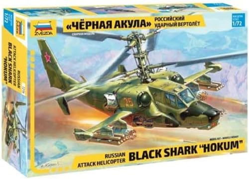 Zvezda 500787216 500787216-1:72 Russ. Attack Helicopter Hokum - Kit di montaggio in plastica, per principianti, dettagliato, colore: oliva