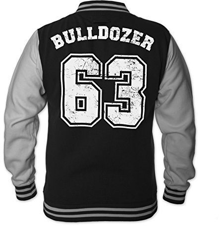 Bud Spencer, Bulldozer 63 College, giacca da uomo, colore: blu, Nero , XL