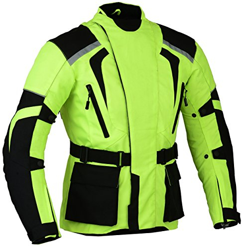 Grüne Motorradjacke, hochsichtbar, wasserdicht und reflektierend, grün