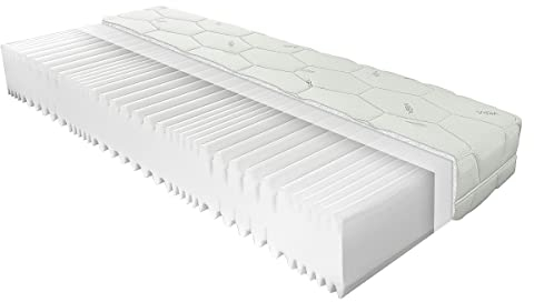 Matratzen Perfekt 7-Zonen Kaltschaummatratze Medisan Pro, 100 x 200 cm – orthopädische Komfortschaum-Matratze mit Aloe-Vera veredeltem Bezug, Härtegrad H3, Höhe 22 cm