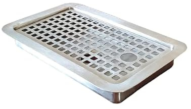 Stainless Steel Ltd Two Piece Stainless Steel Drip Tray with Drain Hole (5.5 x 9) - Corrosion-Resistant, Keeps Brewing & Dispensing Area Clean - Easy Liquid Disposal System