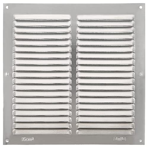 Amig - Griglia Quadrata in Alluminio con Zanzariera | Griglie di Ventilazione per Uscita d'Aria | Ideale per Soffitto di Cucina e Bagno | Misure 200 x 200 MM | Colore Argento