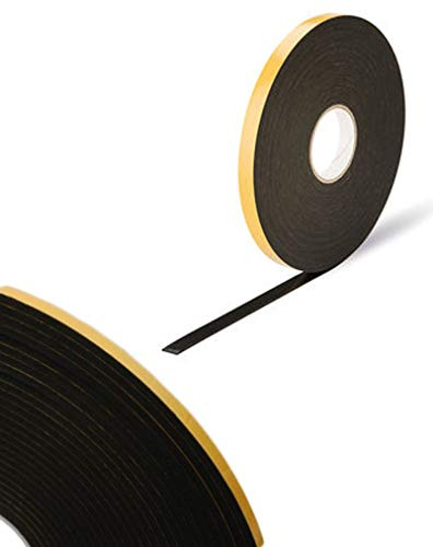 Virtual Plastics Double Sided Foam Tape - Heavy Duty Glazing Tape - Black 2mm Thick x 10mm Wide x 25m Long