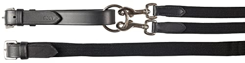 HORZE gewebte Hilfszügel, Schwarz, P