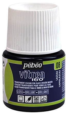PEBEO - Pintura Transparente para Vidrio Vitrea 160°C - Azul Lapislázuli - 45 ML