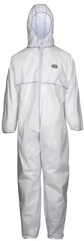 Cover Base Premium Combinaison de Protection Chimique (SMS) SMS-1, Blanc/Bleu, XL