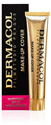 Dermacol - Fond de teint couvrant, Fond de teint liquide mat avec SPF 30, Fond de teint imperméable pour peau grasse, acné et poches sous les yeux, Produits de maquillage longue durée, 30g, Teinte 215