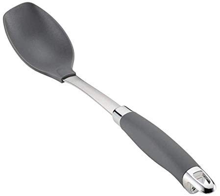 Anolon SureGrip Nonstick Nylon Solid Spoon, Gray 13.25-Inch, Tools and Gadgets - 46283