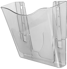 Deflecto Smoke Portrait A4 Wall Mounted Document Holder - A4 Sign Holder - A4 Leaflet Holder Wall Mounted Letter Rack - Leaflet Display Stands - A4 Menu Holders