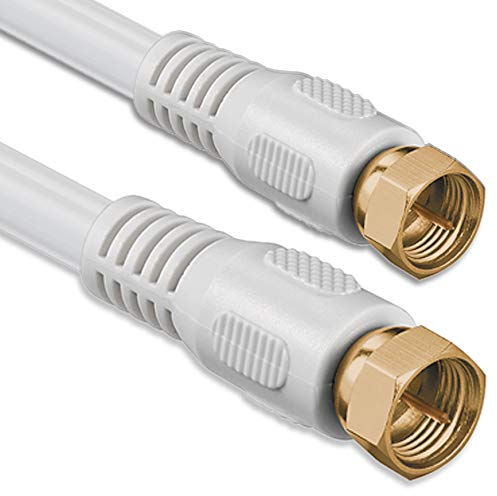 1aTTack Câble coaxial/antenne/Satellite Connecteur F Coaxial mâle vers coaxial Femelle 2,5 m - Câble Satellite Plaqué Or fiche F vers fiche F 85 DB