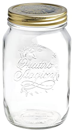 Bormioli - Bocal en Verre avec Couvercle 1 L, Transparente