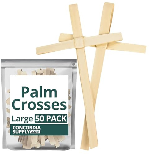 Concordia Supply Palm Sunday Outreach Palm Crosses - Cruces secas de palma africana de 6 x 4.5 pulgadas (paquete de 50)