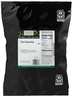 Frontier Co-op Salt-Free Taco Seasoning, 1-Pound Bulk Bag, Mexican-Inspired Spices for Tacos, Dips, Burritos