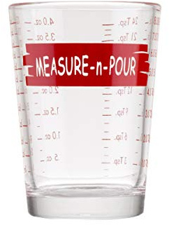 Tablecraft H1433T Measuring Cup Measure-N-Pour, 4 oz, Clear