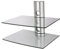NEG HiFi-Regal Suspender 502S HiFi-Rack Konsolen-Rack Wandregal schwebend (Silber) mit 2 großen Glas-Ablagen (transparent) und Kabelmanagement-System