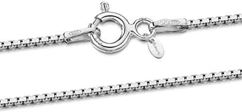 Amberta Männer und Frauen Halskette Kette aus 925 Sterlingsilber: 1 mm Venezianierkette - 45 cm