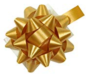 Star 10 Geschenkschleifen Rosetten 4cm Gold