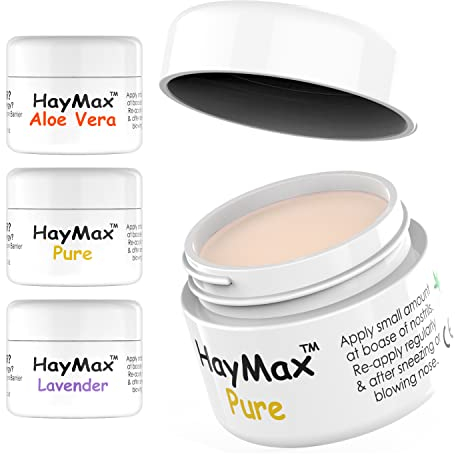 HayMax Heuschnupfen Nasenfilter – 3 Stück: Pur, Aloe Vera & Lavendel – Bio Allergie Nasenfilter bei Pollenallergie, macht nicht müde – Fängt Pollen, Staub & Allergene ab – Um Nase und Augen auftragen