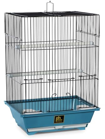 Prevue Pet Products Small Bird Cage - Ideal for Finches, Canaries, Songbirds, Small Parakeets, Lightweight Indoor Enclosure, Versatile Travel Cage for Small Birds - Blue and Black