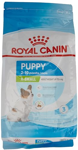 Royal Canin X-SMALL Puppy | 1,5 kg | Trockenfutter für Welpen sehr kleiner Hunderassen | Kann zur normalen Funktion des Immunsystems beitragen | Mit Omega-3