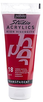 PEBEO Acrylic transparent paint - Carmine red - 100 ml
