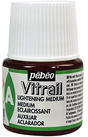 Pebeo 45 ml Vitrail Lightening Medium Stained Glass Effect Glass Paint, Transparent