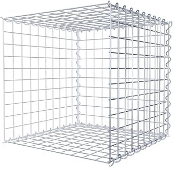 GABIONA Cestino di Pietra Gabbione Maglie rettangolari, 5 x 5 cm, profondità 50 cm, Cestino per la Coltivazione di Tipo 2, Chiusura a Spirale, con zincatura galvanica