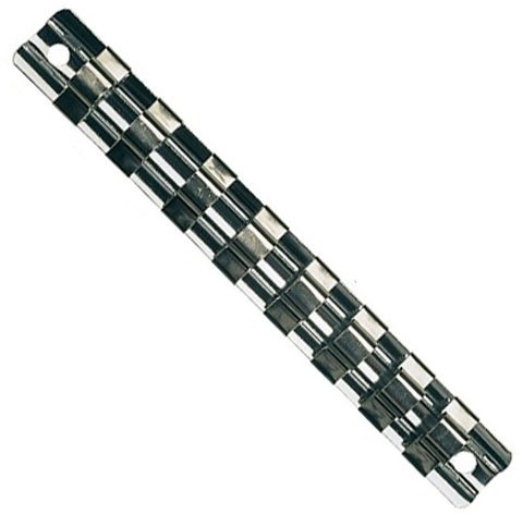 Aufsteckschiene/Klemmleiste/Nusshalter/Aufsteckleiste/Ordnungssystem mit 8 verschiebbare Clips für 1/2 Vierkant Nüsse Einsätze, 240 mm