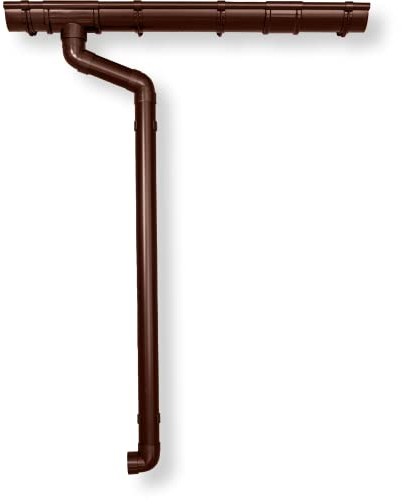 4Home&Garden Dachrinnen Set RG 100 braun 500 cm Halbrund Regenrinne Komplettset