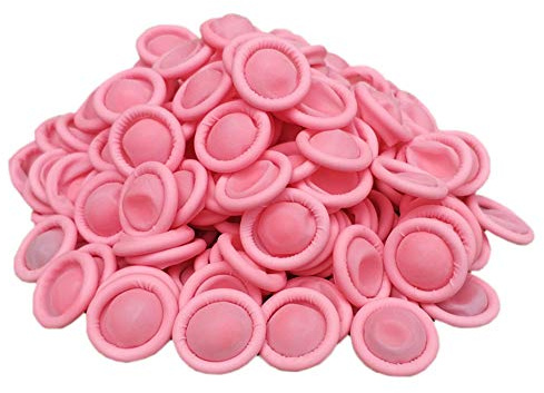 Aituo 500 pezzi Medical-Servizio in lattice usa e getta Finger Cots di sicurezza per le dita Guanti industriali, Rosa, 500