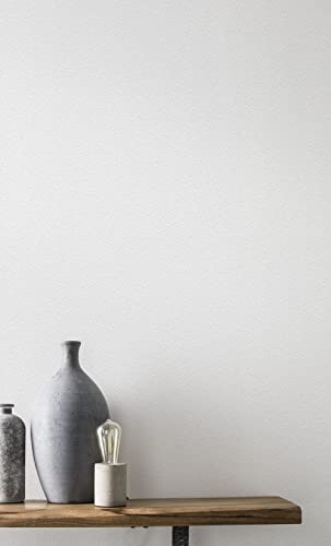 Rasch Tapete 127607 - Überstreichbare Vliestapete mit körniger Struktur, Feel Good, Wallton, Weiß - 10,05m x 0,53m (LxB)