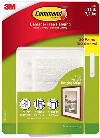 Command Large Picture and Frame Hanging Strips, 17206 (30 Pairs)