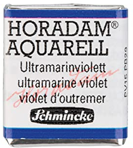 Schmincke – HORADAM® AQUARELL - feinste Künstler-Aquarellfarben, 495 Ultramarinviolett, 14 495 044, 1/2 Näpfchen