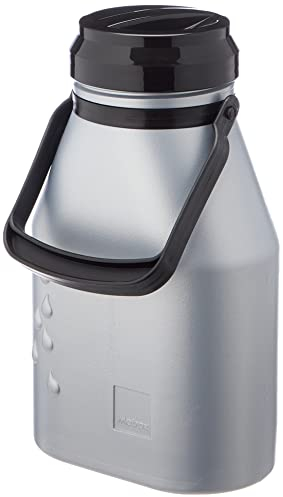 Metrox Bidon à lait 2l, étanche, en plastique sans BPA et BPS, avec couvercle à visser, Argent